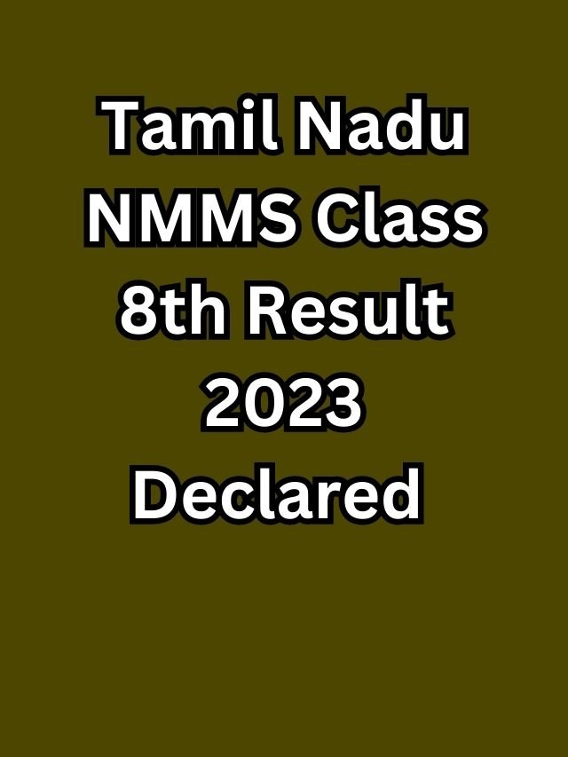 Tamil Nadu NMMS Class 8th result 2023 declared know how to download result